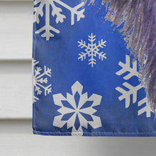 Load image into Gallery viewer, Skye Terrier Winter Snowflakes Holiday Flag Canvas House Size