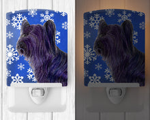 Load image into Gallery viewer, Skye Terrier Winter Snowflakes Holiday Ceramic Night Light SS4601CNL