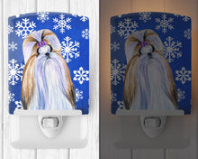 Load image into Gallery viewer, Shih Tzu Winter Snowflakes Holiday Ceramic Night Light SS4603CNL