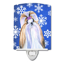 Load image into Gallery viewer, Shih Tzu Winter Snowflakes Holiday Ceramic Night Light SS4603CNL