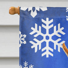 Load image into Gallery viewer, Min Pin Winter Snowflakes Holiday Flag Canvas House Size