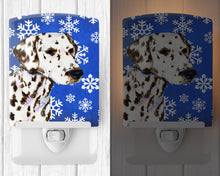 Load image into Gallery viewer, Dalmatian Winter Snowflakes Holiday Ceramic Night Light SS4607CNL