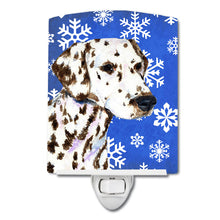 Load image into Gallery viewer, Dalmatian Winter Snowflakes Holiday Ceramic Night Light SS4607CNL