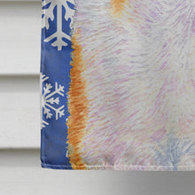 Load image into Gallery viewer, Collie Smooth Winter Snowflakes Holiday Flag Canvas House Size