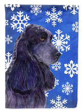Load image into Gallery viewer, Cocker Spaniel Winter Snowflakes Holiday Garden Flag – Decorative Outdoor Yard Flag