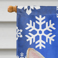 Load image into Gallery viewer, Chihuahua Winter Snowflakes Holiday Flag Canvas House Size