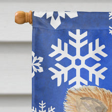 Load image into Gallery viewer, Chihuahua Winter Snowflakes Holiday Flag Canvas House Size