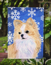 Load image into Gallery viewer, Chihuahua Winter Snowflakes Holiday Garden Flag – Decorative Outdoor Yard Flag