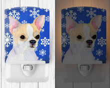 Load image into Gallery viewer, Chihuahua Winter Snowflakes Holiday Ceramic Night Light SS4612CNL
