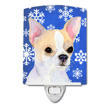Load image into Gallery viewer, Chihuahua Winter Snowflakes Holiday Ceramic Night Light SS4612CNL