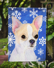 Load image into Gallery viewer, Chihuahua Winter Snowflakes Holiday Garden Flag – Decorative Outdoor Yard Flag
