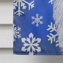 Load image into Gallery viewer, Borzoi Winter Snowflakes Holiday Flag Canvas House Size