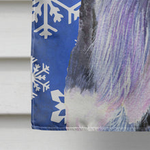 Load image into Gallery viewer, Schnauzer Winter Snowflakes Holiday Flag Canvas House Size