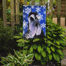 Load image into Gallery viewer, Schnauzer Winter Snowflakes Holiday Garden Flag – Decorative Outdoor Yard Flag