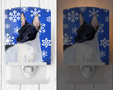 Load image into Gallery viewer, Rat Terrier Winter Snowflakes Holiday Ceramic Night Light SS4618CNL
