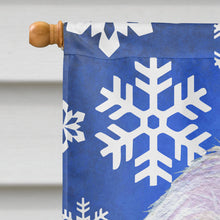 Load image into Gallery viewer, Maltese Winter Snowflakes Holiday Flag Canvas House Size