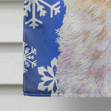 Load image into Gallery viewer, Maltese Winter Snowflakes Holiday Flag Canvas House Size