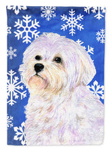 Load image into Gallery viewer, Maltese Winter Snowflakes Holiday Garden Flag – Decorative Outdoor Yard Flag