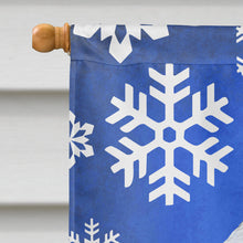 Load image into Gallery viewer, Bedlington Terrier Winter Snowflakes Holiday Flag Canvas House Size