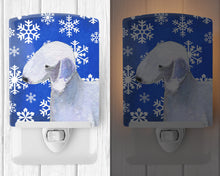 Load image into Gallery viewer, Bedlington Terrier Winter Snowflakes Holiday Ceramic Night Light SS4621CNL