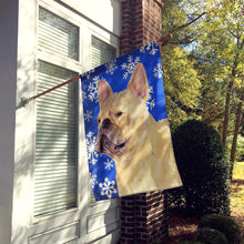 Load image into Gallery viewer, French Bulldog Winter Snowflakes Holiday Flag Canvas House Size