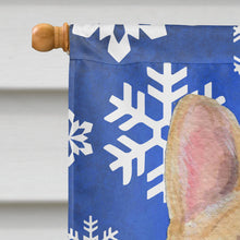 Load image into Gallery viewer, French Bulldog Winter Snowflakes Holiday Flag Canvas House Size