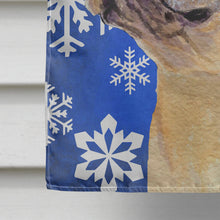 Load image into Gallery viewer, French Bulldog Winter Snowflakes Holiday Flag Canvas House Size