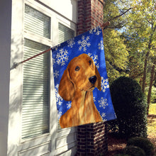 Load image into Gallery viewer, Dachshund Winter Snowflakes Holiday Flag Canvas House Size