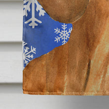 Load image into Gallery viewer, Dachshund Winter Snowflakes Holiday Flag Canvas House Size