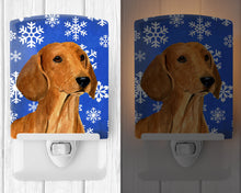 Load image into Gallery viewer, Dachshund Winter Snowflakes Holiday Ceramic Night Light SS4625CNL