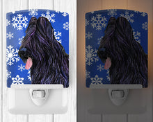 Load image into Gallery viewer, Briard Winter Snowflakes Holiday Ceramic Night Light SS4627CNL