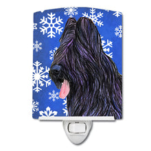 Load image into Gallery viewer, Briard Winter Snowflakes Holiday Ceramic Night Light SS4627CNL