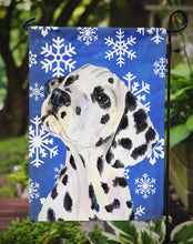 Load image into Gallery viewer, Dalmatian Winter Snowflakes Holiday Garden Flag – Decorative Outdoor Yard Flag