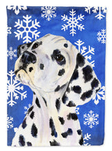 Load image into Gallery viewer, Dalmatian Winter Snowflakes Holiday Garden Flag – Decorative Outdoor Yard Flag