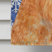 Load image into Gallery viewer, Brussels Griffon Winter Snowflakes Holiday Flag Canvas House Size