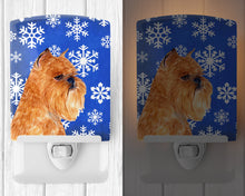 Load image into Gallery viewer, Brussels Griffon Winter Snowflakes Holiday Ceramic Night Light SS4632CNL