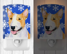 Load image into Gallery viewer, Bull Terrier Winter Snowflakes Holiday Ceramic Night Light SS4634CNL