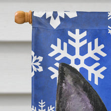 Load image into Gallery viewer, Australian Kelpie Winter Snowflakes Holiday Flag Canvas House Size