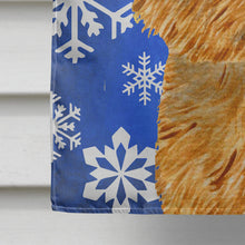 Load image into Gallery viewer, Norwich Terrier Winter Snowflakes Holiday Flag Canvas House Size