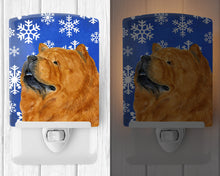 Load image into Gallery viewer, Chow Chow Winter Snowflakes Holiday Ceramic Night Light SS4640CNL