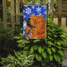 Load image into Gallery viewer, Chow Chow Winter Snowflakes Holiday Garden Flag – Decorative Outdoor Yard Flag