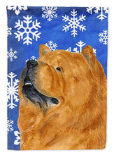Load image into Gallery viewer, Chow Chow Winter Snowflakes Holiday Garden Flag – Decorative Outdoor Yard Flag