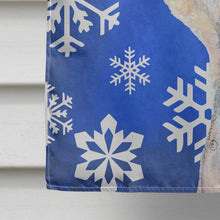 Load image into Gallery viewer, Dandie Dinmont Terrier Winter Snowflakes Holiday Flag Canvas House Size