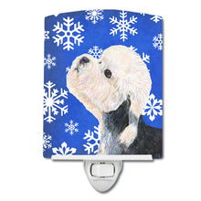 Load image into Gallery viewer, Dandie Dinmont Terrier Winter Snowflakes Holiday Ceramic Night Light SS4641CNL
