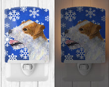 Load image into Gallery viewer, Jack Russell Terrier Winter Snowflakes Holiday Ceramic Night Light SS4642CNL