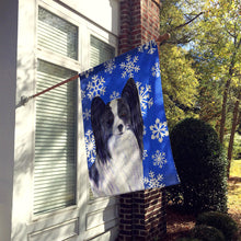 Load image into Gallery viewer, Papillon Winter Snowflakes Holiday Flag Canvas House Size