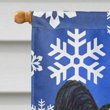 Load image into Gallery viewer, Papillon Winter Snowflakes Holiday Flag Canvas House Size