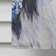 Load image into Gallery viewer, Papillon Winter Snowflakes Holiday Flag Canvas House Size
