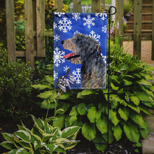 Load image into Gallery viewer, Irish Wolfhound Winter Snowflakes Holiday Garden Flag – Decorative Outdoor Yard Flag