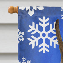 Load image into Gallery viewer, Boxer Winter Snowflakes Holiday Flag Canvas House Size